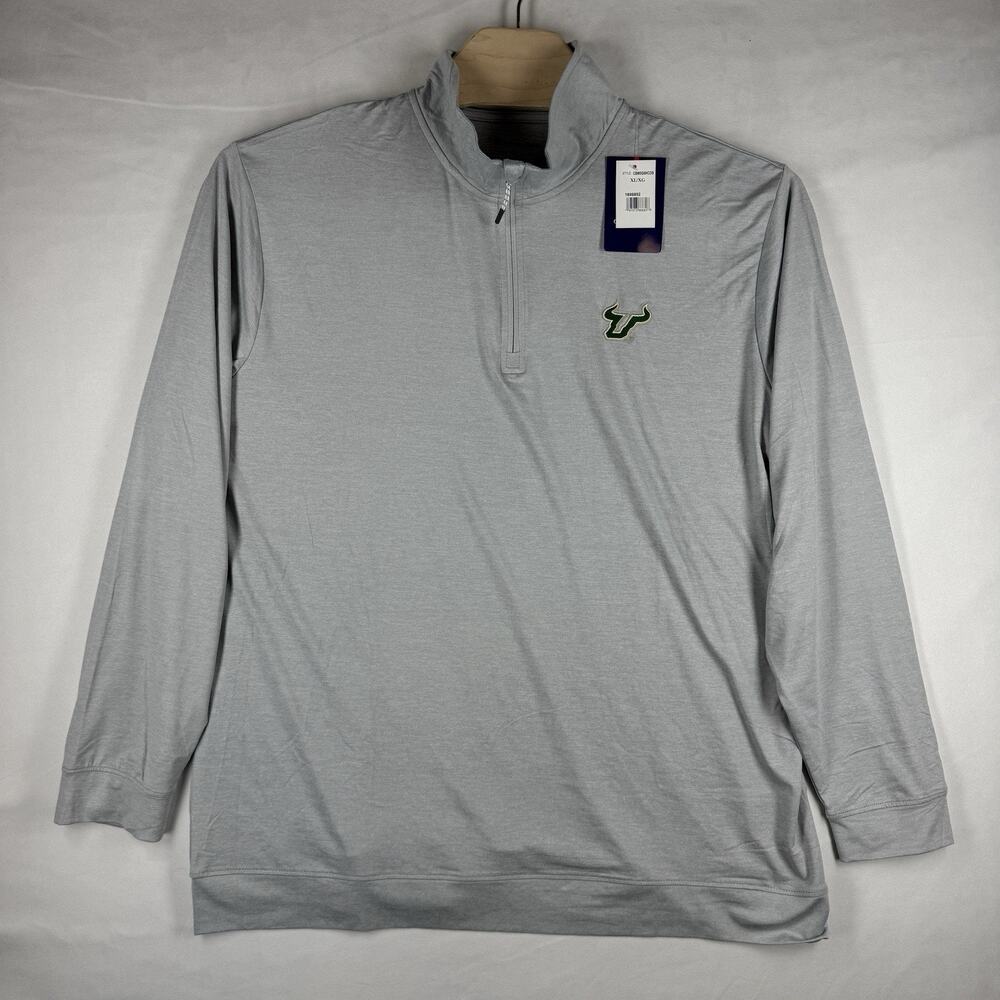 Champion Agility Gray Quarter Zip Pullover USF Bulls, South Florida NWT XL